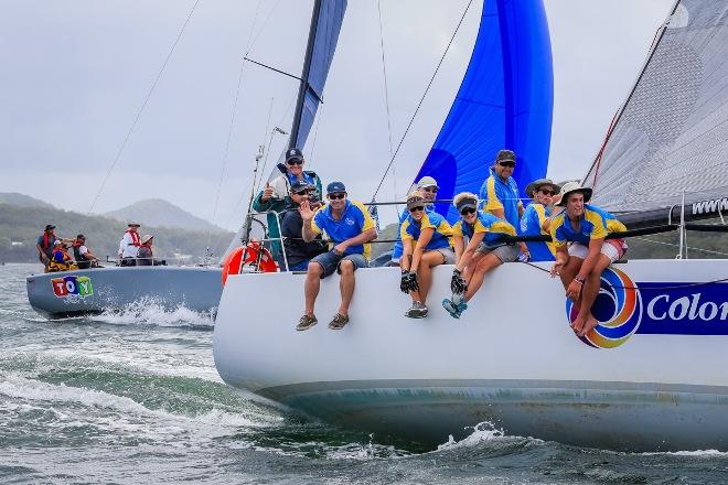 SPS15 first and second over the line, Colortile and Toy Story - Sail Port Stephens © Saltwater Images